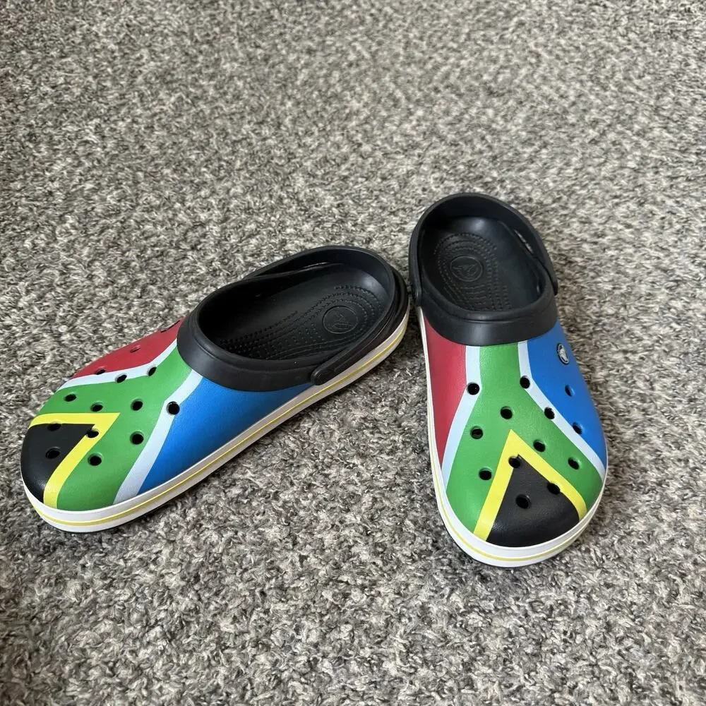 Crocs Multi Color Classic Clogs South Africa Flag Mens Size 13 New
